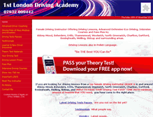 Tablet Screenshot of 1stlondondrivingacademy.com